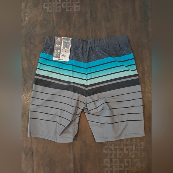 🤍❗ NWT ZEROXPOSUR Men's Grey Blue Ombre Swim Trunks Size Small - Picture 2 of 4